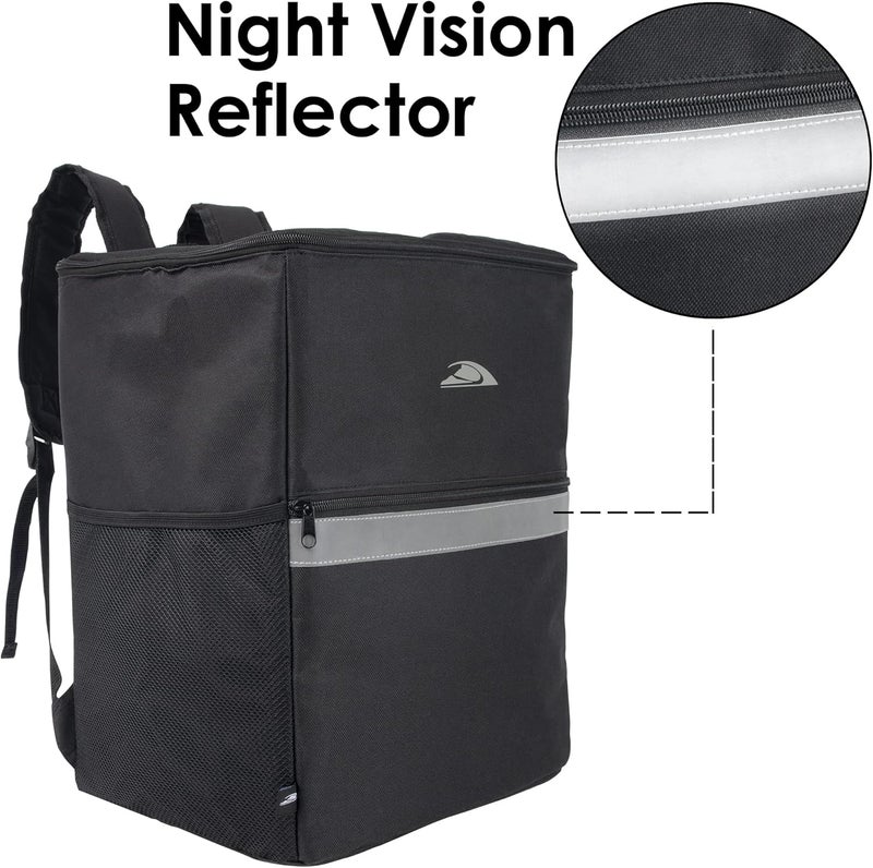 Trailmaker Insulated Food Delivery Backpack with Drink Cup Holders, Pocket, Reflectors for Groceries, Dashers | Insulated, Food Delivery, with Drink Cup Holders, Pocket, Reflectors, for Groceries, Dashers - Image 3